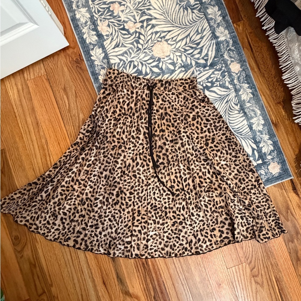 Zara Animal Print A-Line Skirt